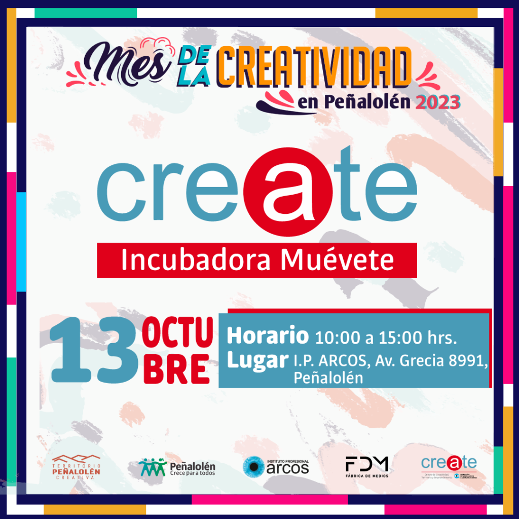 Pitch Day CREATE Incubadora Muévete, Mes de la Creatividad en Peñalolén 2023