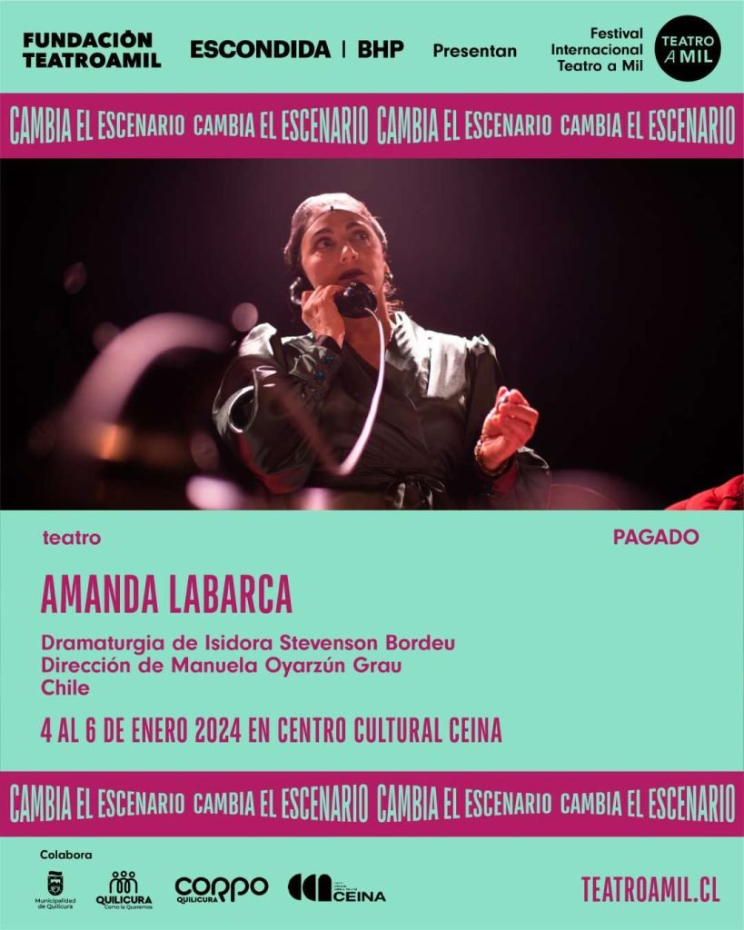 Afiche sobre la obra Amanda Labarca en el Aula Magna del Centro Cultural CEINA