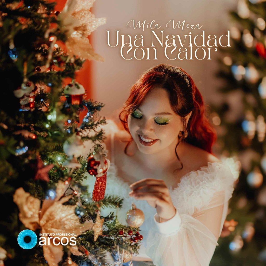 Afiche difusión de la campaña crowdfunding de Mila Meza para financiar su próximo de EP navideño