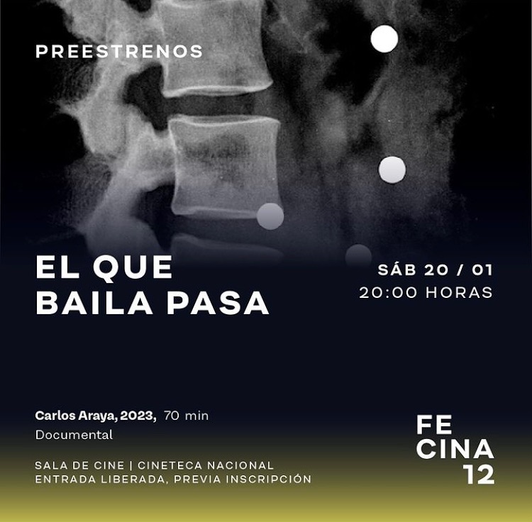 Afiche El que baila pasa en la sala de cine de la Cineteca nacional, largometraje dirigido por docente de ARCOS