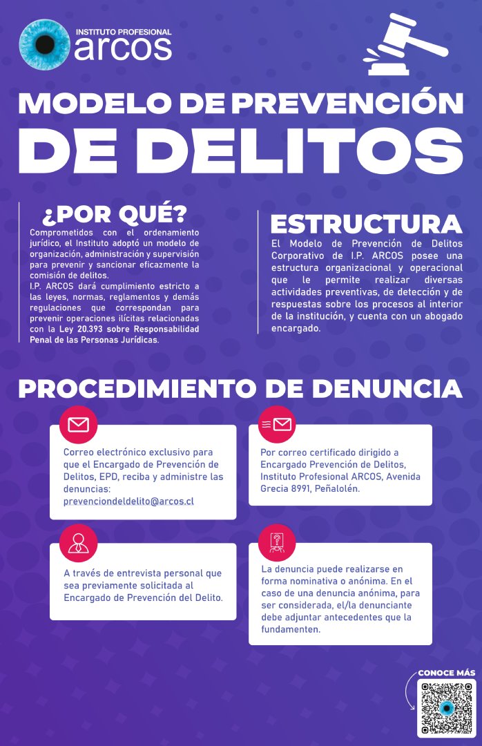 Afiche Modelo de Prevención de Delitos ARCOS.