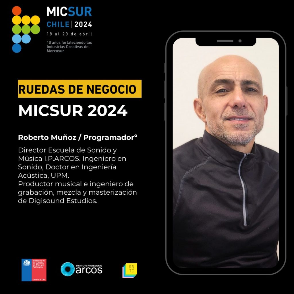 Roberto Muñoz, director de la Escuela de Sonido y Música ARCOS en MICSUR 2024