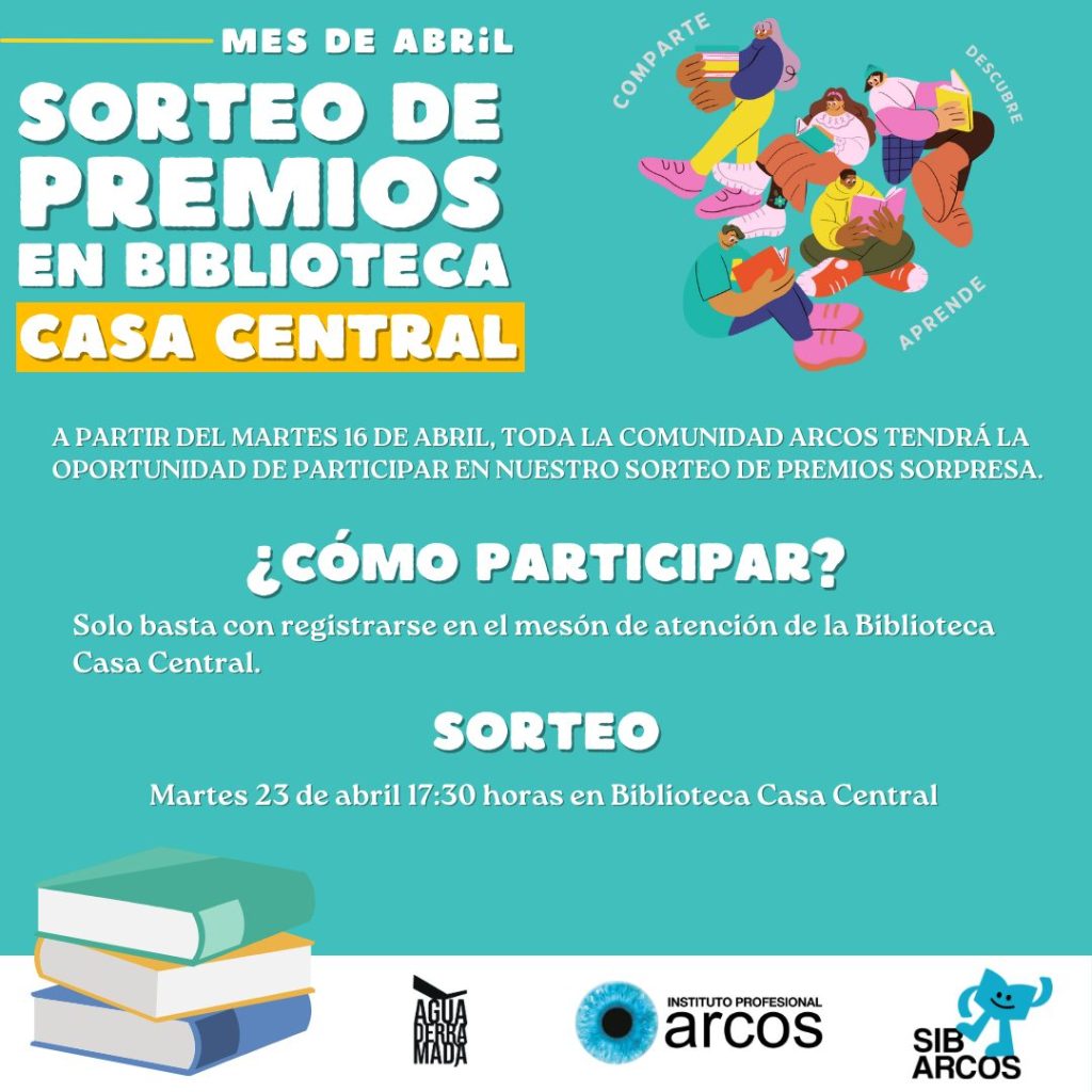 Sorteo de premios en biblioteca Casa Central en el mes del libro ARCOS