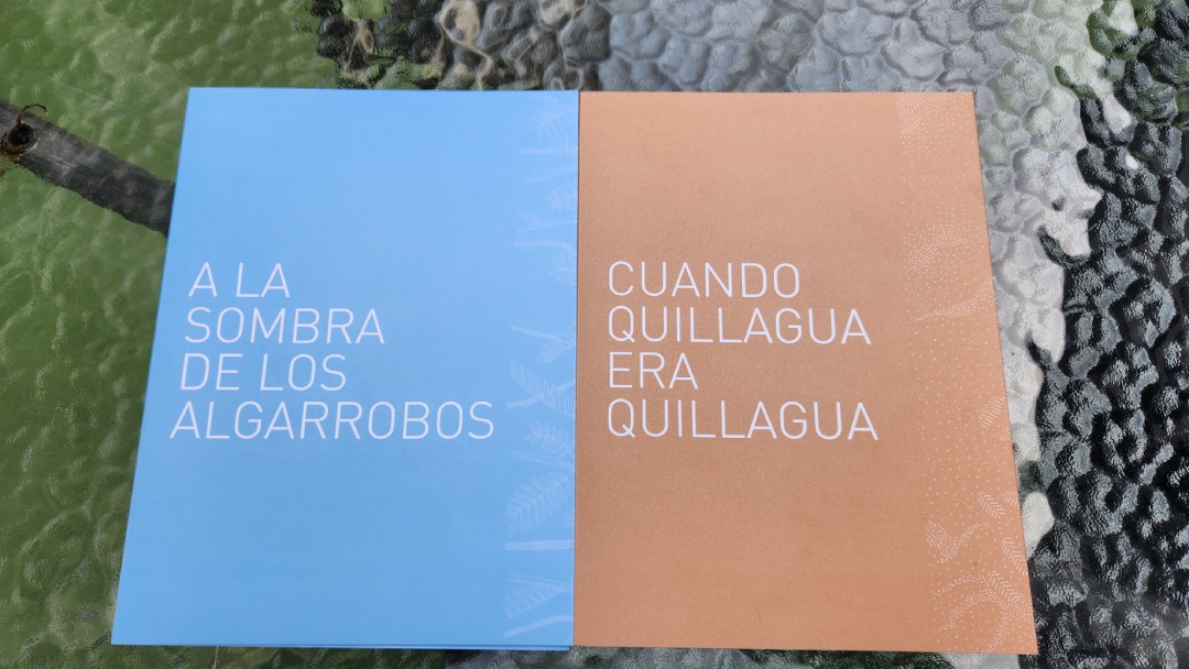 A la sombra de los Algarrobos y Cuando Quillagua era Quillagua, libros de Gaspar Abrilot, titulado de fotografía
