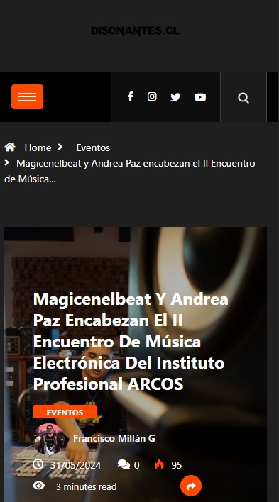 Nota de Disonantes compartiendo el II Encuentro de Música Electrónica en ARCOS