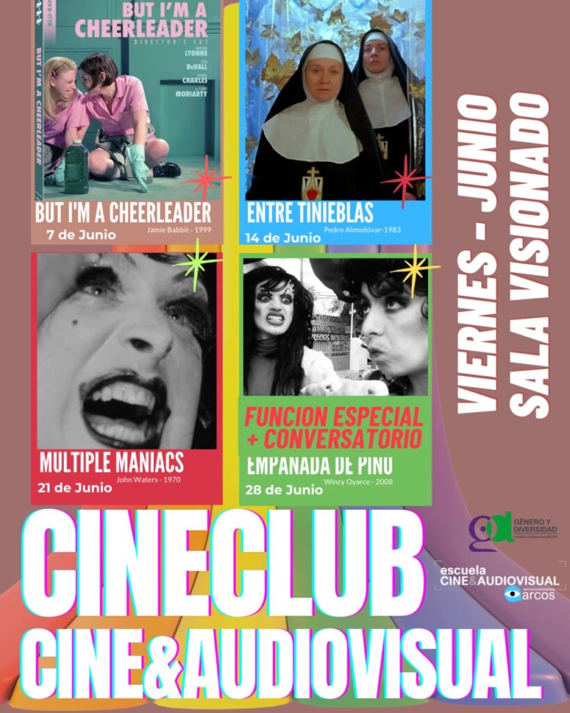 Afiche Cine Club en ARCOS los viernes de junio en el auditorio Visionado
