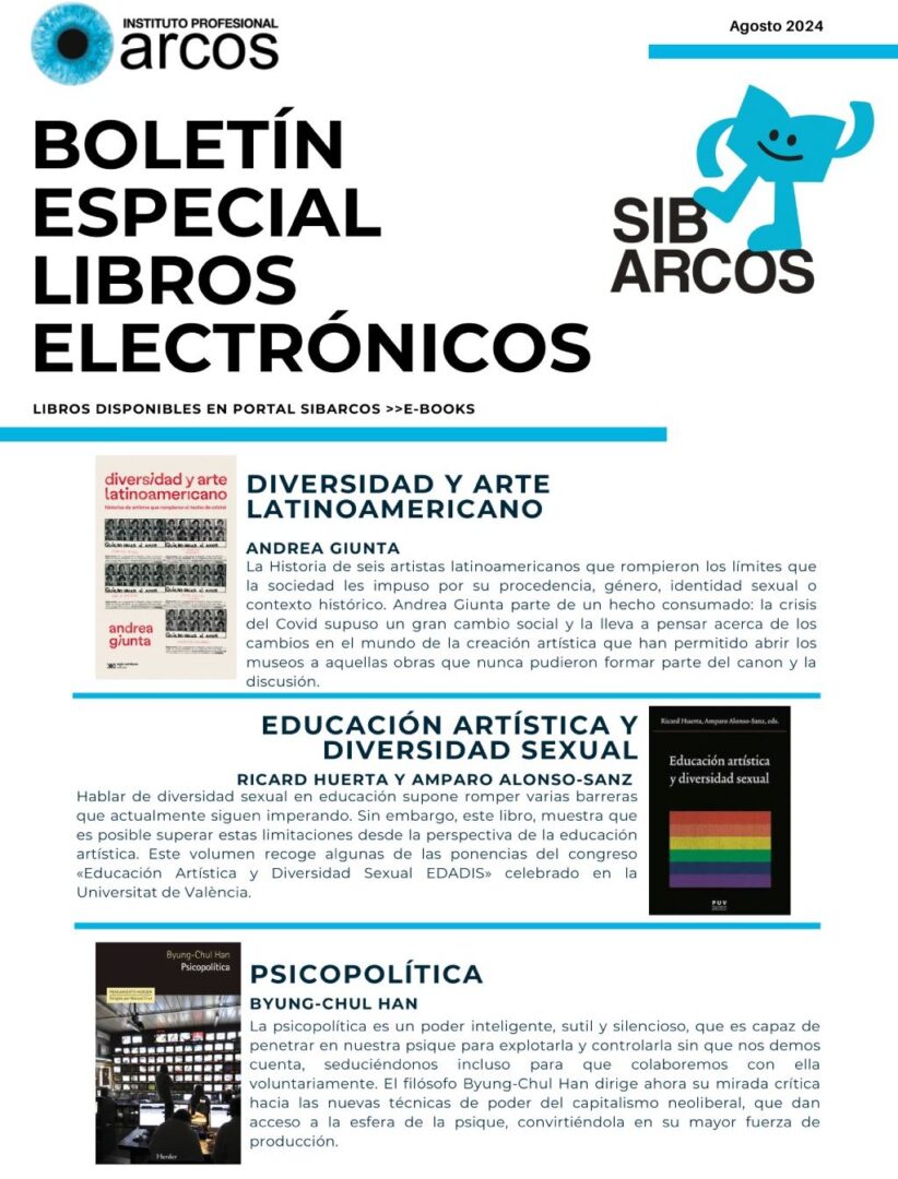 Afiche Boletín Especial Libros Electrónicos de SIBARCOS, biblioteca del Instituto.