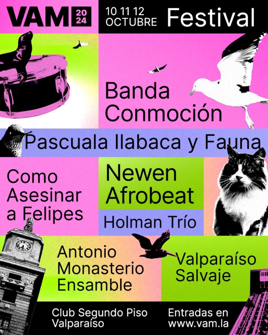 Afiche Festival VAM 2024 de cual ARCOS Valparaíso será sede