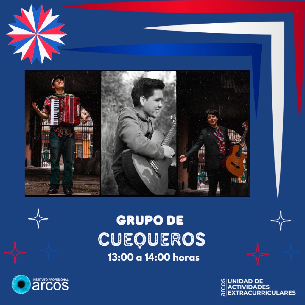 Afiche del grupo de Cuequeros que estará en ARCOS el martes 10 para celebrar las fiestas patrias