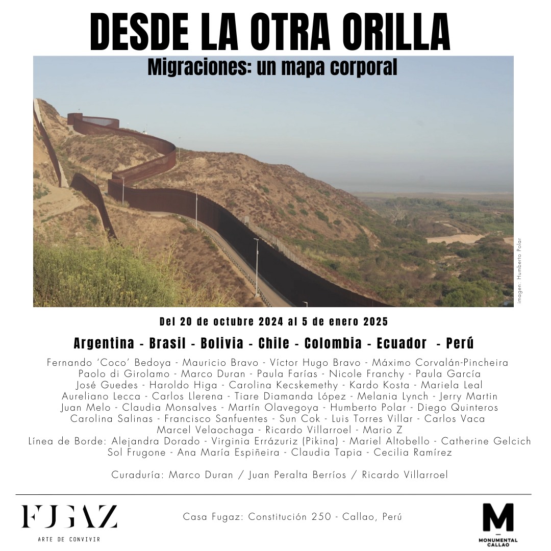 Desde la otra orilla, migraciones: un mapa corporal. Exposición de diversos artistas donde el docente de ARCOS Ricardo Villarroel participa como curador