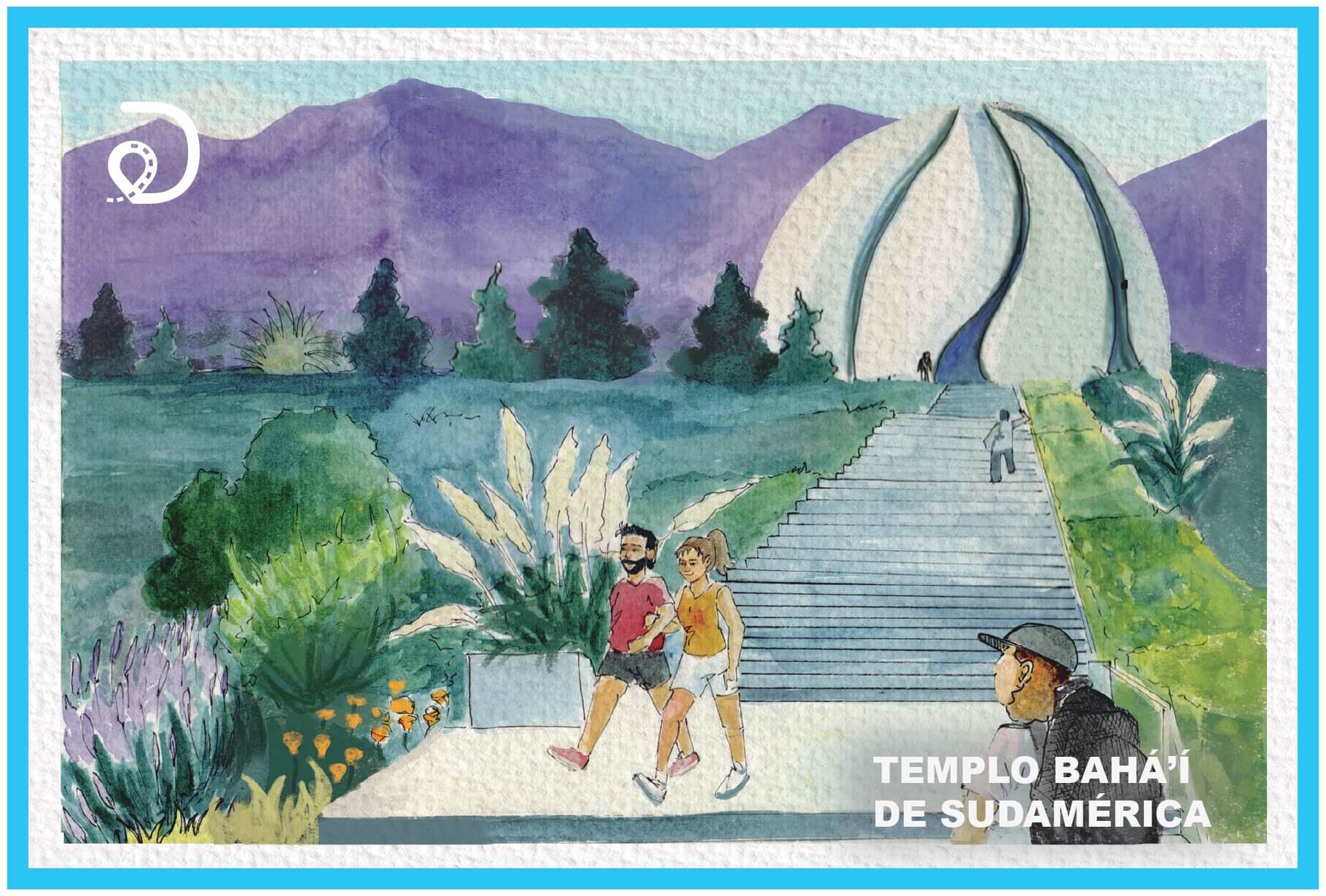 Postal de Peñalolén Turismo Creativo, Templo Baha'i de Sudamérica.