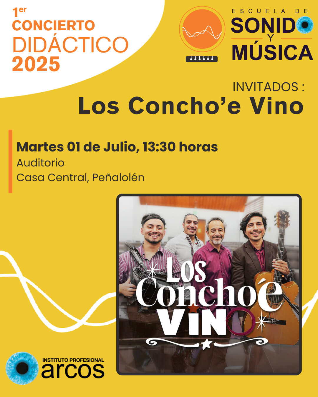 Escuela de Sonido y Música ARCOS vuelve con Concierto Didáctico de "Los Concho e' Vino".