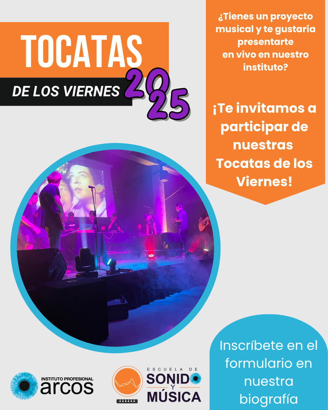 Escuela de Sonido y Música ARCOS vuelve con Tocatas de los Viernes.