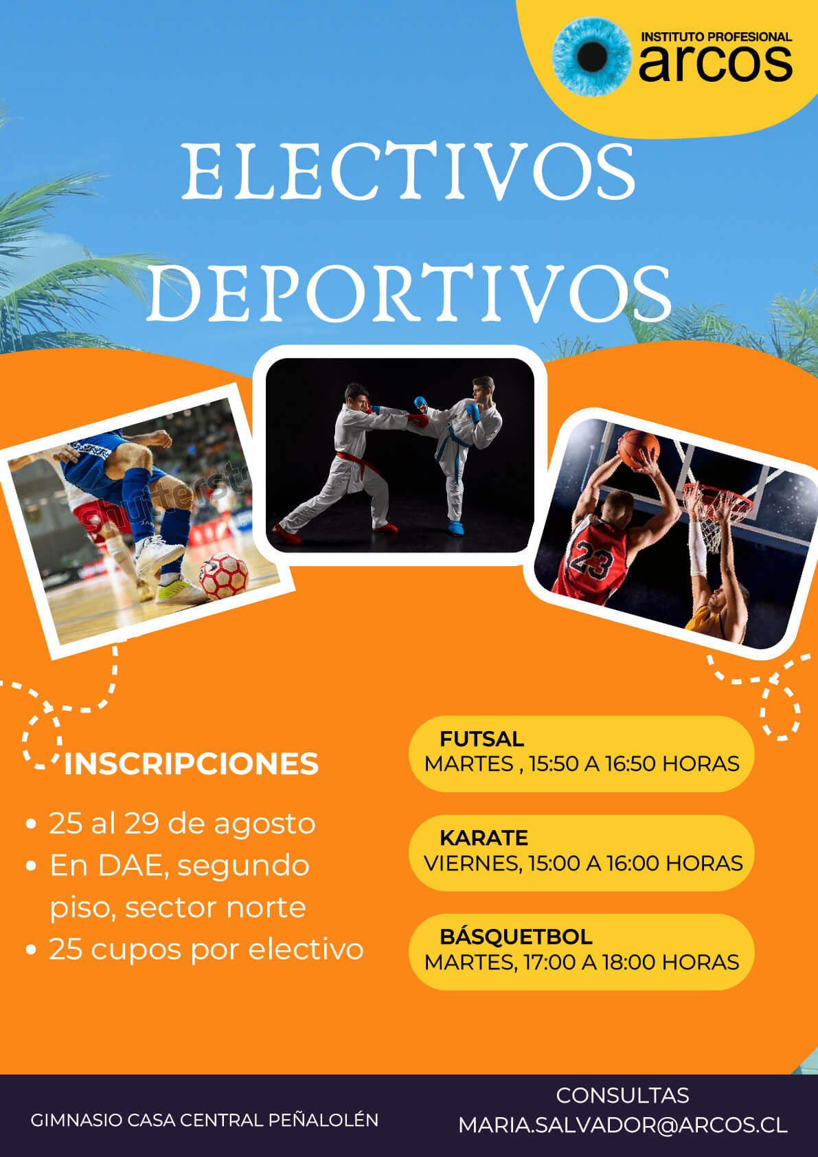 Actividades Extracurriculares ARCOS - Electivos Deportivos 2do Semestre 2025.
