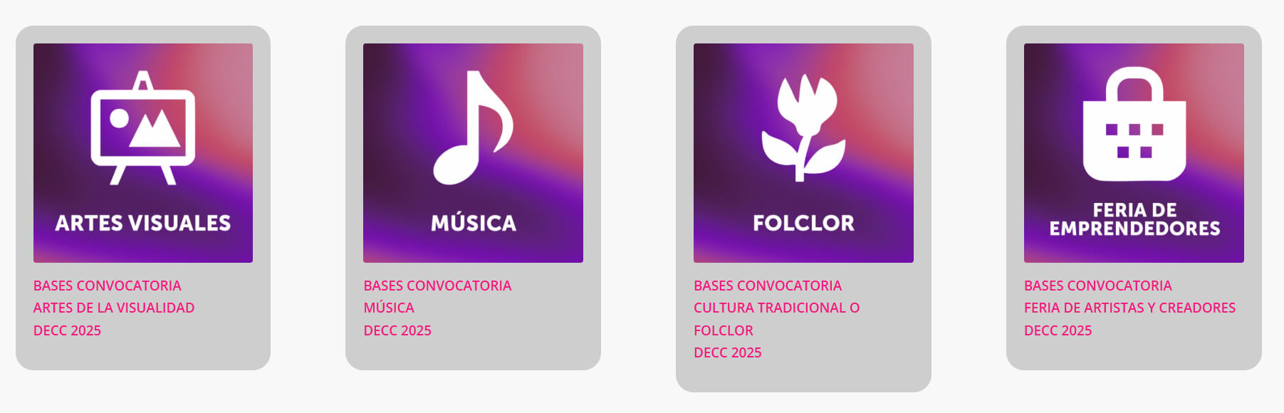 Bases en cada categoría decc.cl, Territorio Peñalolén Creativa.